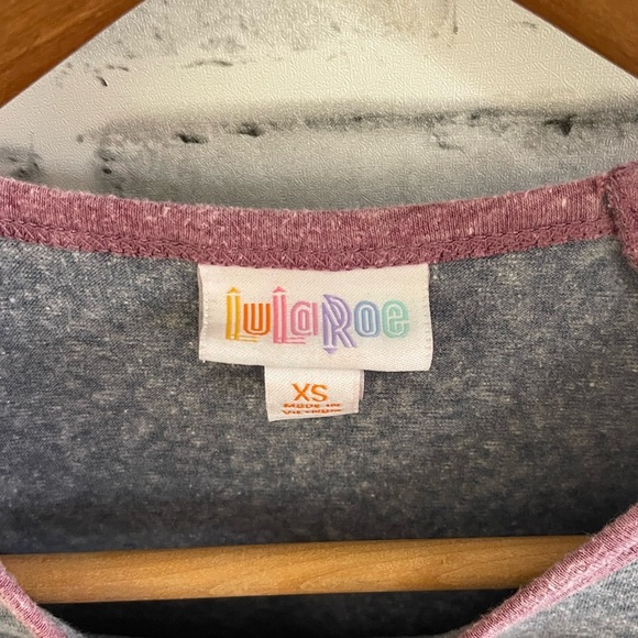 ❤️ 2 for $20 ❤️ Lularoe Randy blue with purple sleeves XS - Picture 2 of 4